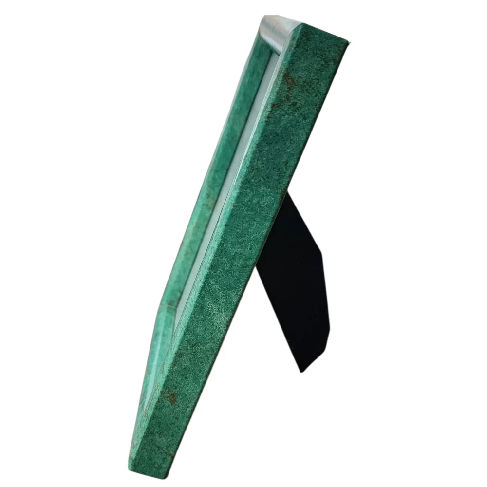 Frame photo green brown decorative glass front black back hang or stand